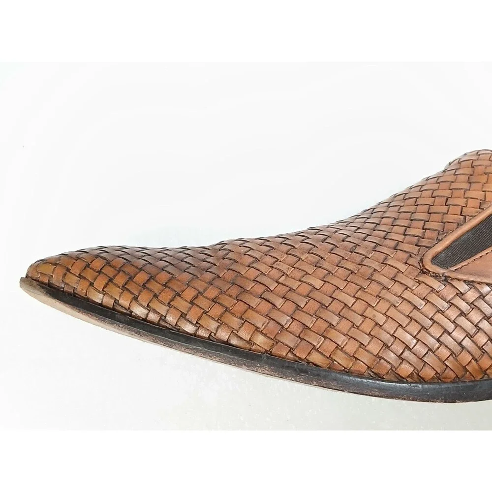 Saks Fifth Avenue Men’s Woven Leather Slip-On Shoes – Made in Italy Size 10